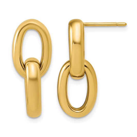 Polished Ovals Dangle Post Earrings