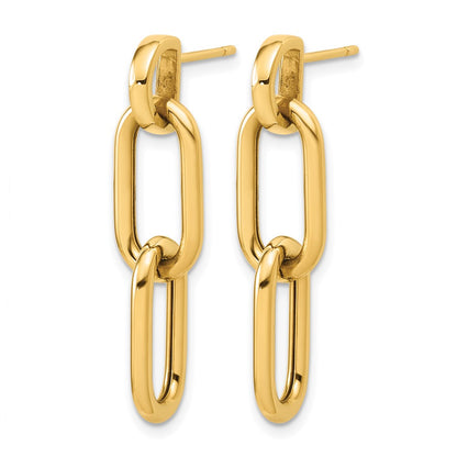 Polished Oval Link Dangle Post Earrings