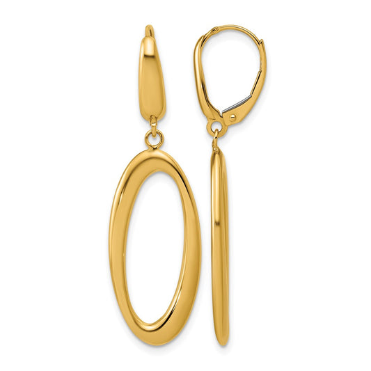 Polished Fancy Oval Leverback Earrings