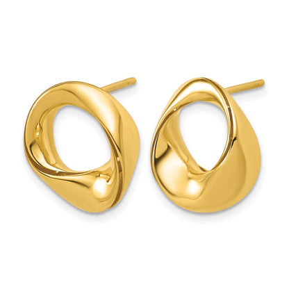 Polished Fancy Circle Post Earrings