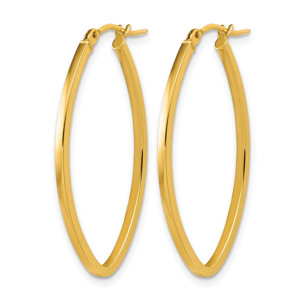 Polished Oval Hoop Earrings - 1.5mm, 1.2g