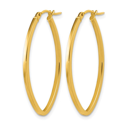 Polished Oval Hoop Earrings - 1.5mm, 1.2g