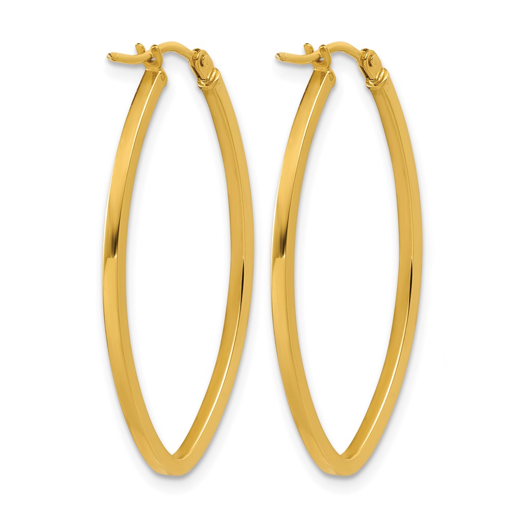 Polished Oval Hoop Earrings - 1.5mm, 1.2g