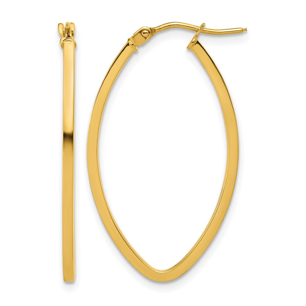Polished Oval Hoop Earrings - 1.5mm, 1.2g
