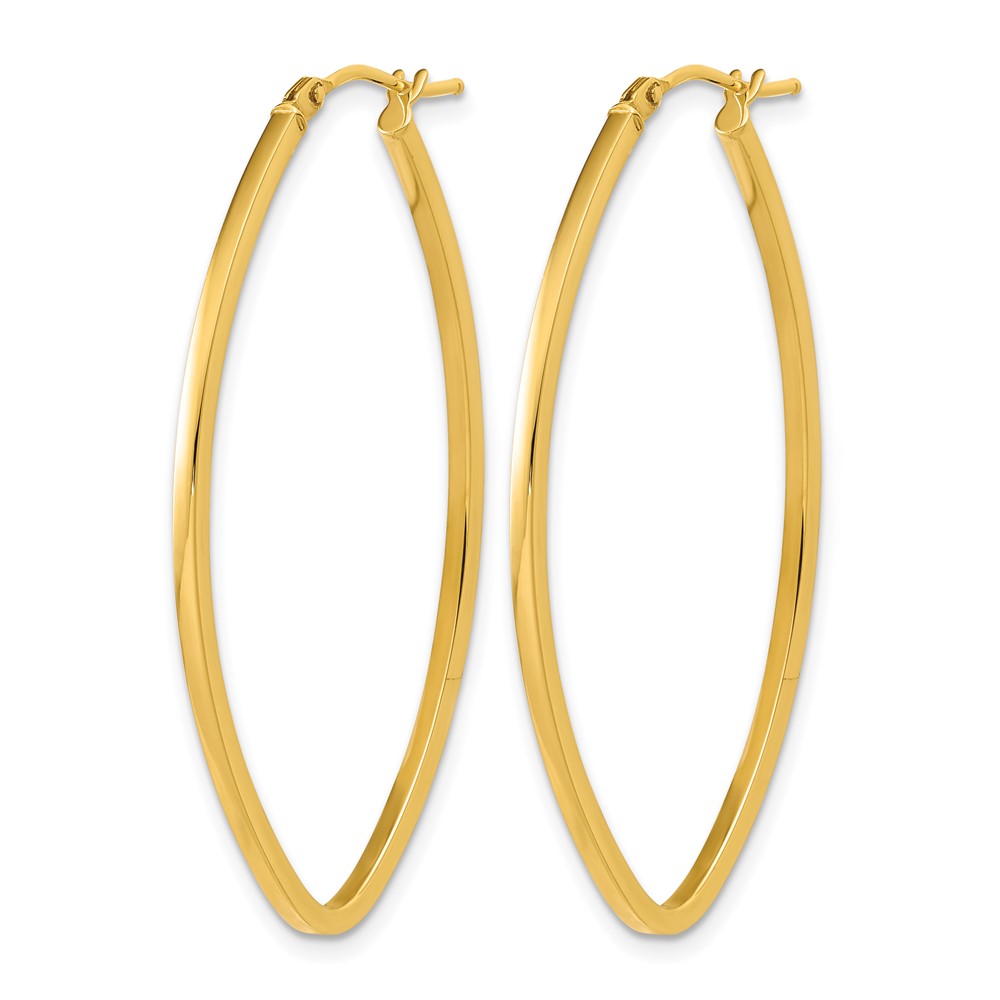 Polished Oval Hoop Earrings - 1.5mm, 1.93g