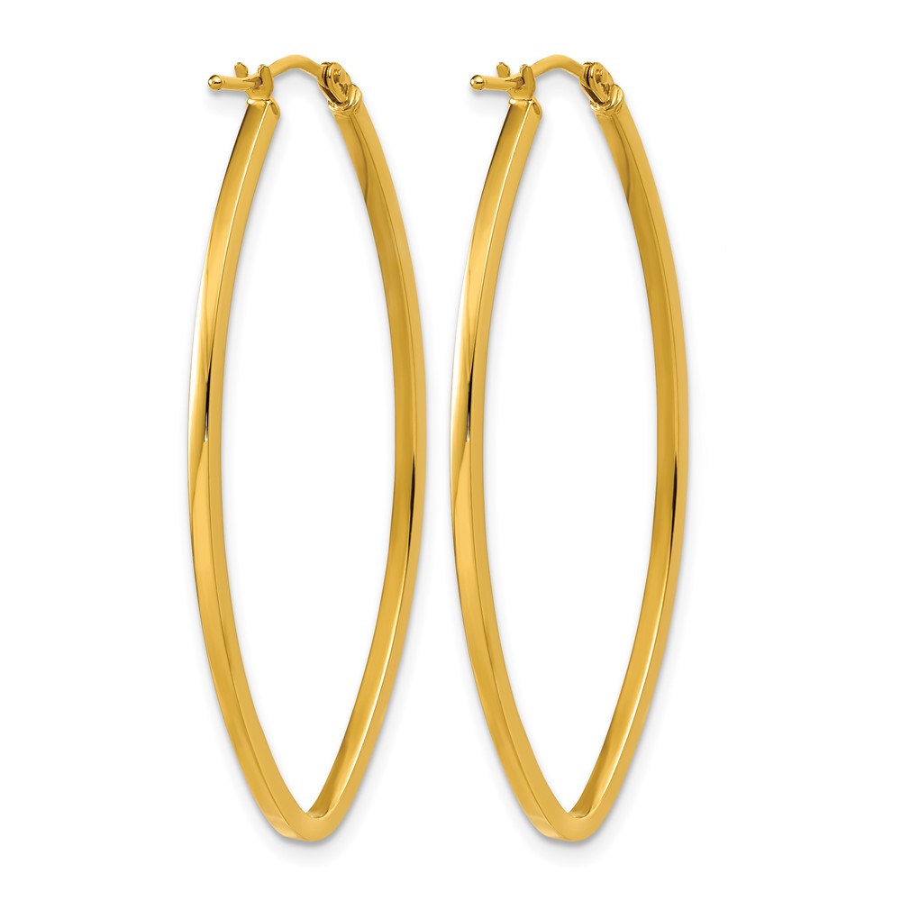 Polished Oval Hoop Earrings - 1.5mm, 1.93g