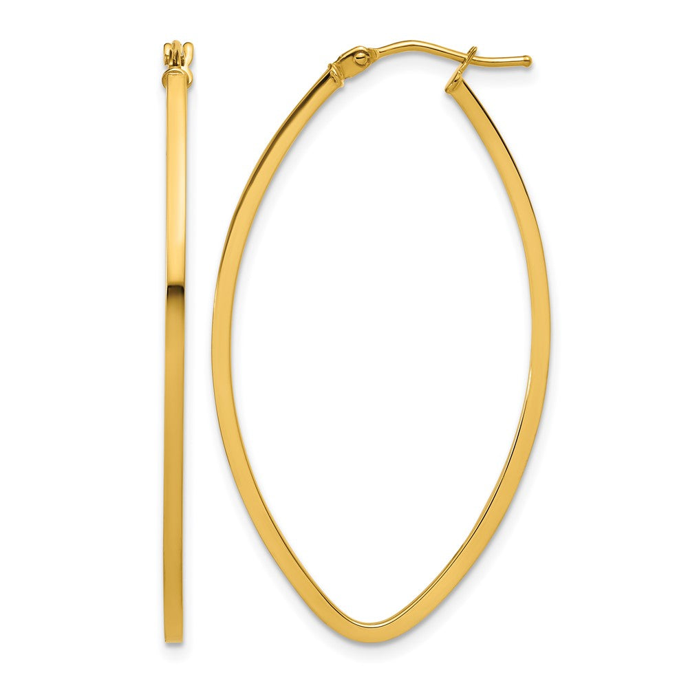 Polished Oval Hoop Earrings - 1.5mm, 1.93g