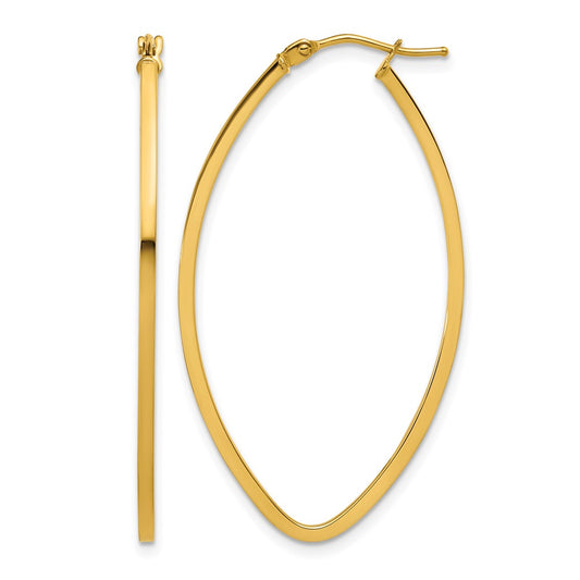 Polished Oval Hoop Earrings - 1.5mm, 1.93g