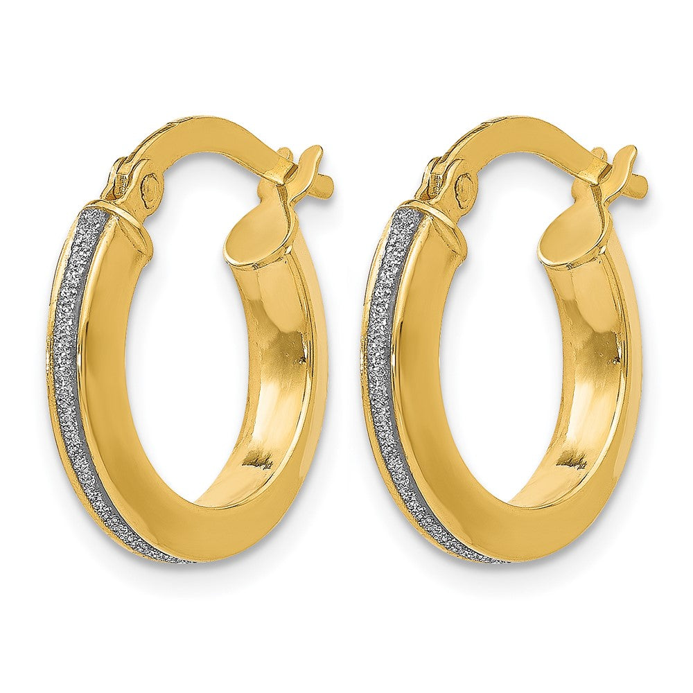 Polished Glimmer Infused Hoop Earrings - 3mm