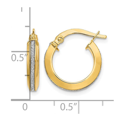 Polished Glimmer Infused Hoop Earrings - 3mm
