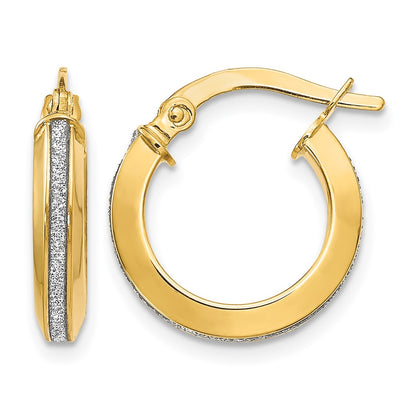 Polished Glimmer Infused Hoop Earrings - 3mm