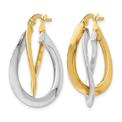 Polished Twisted Double Hoop Earrings - 11mm