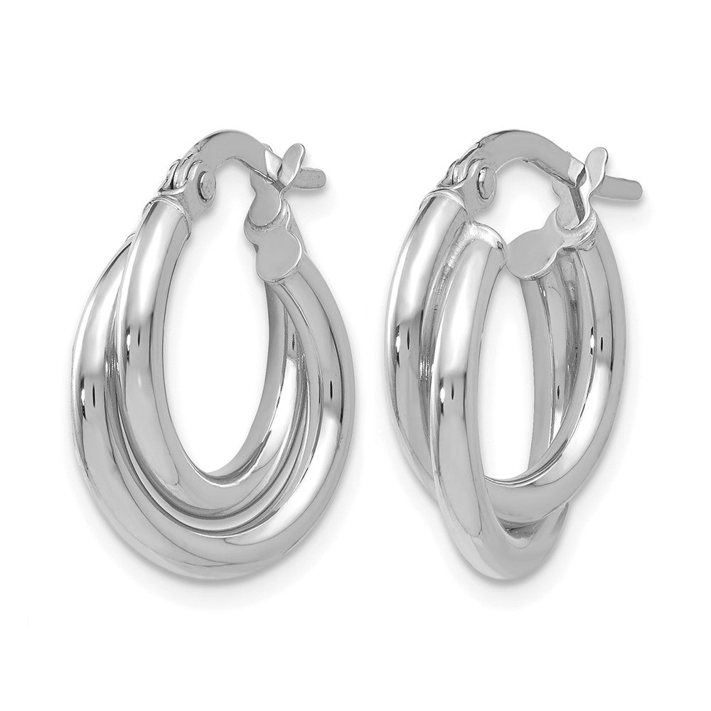 Polished Twisted Double Hoop Earrings - 4mm
