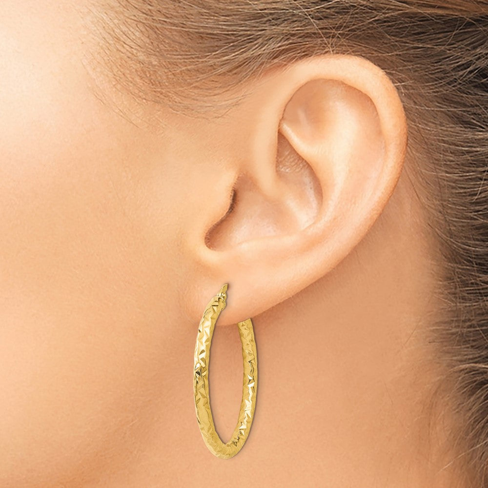 Polish/Textured Hoop Earrings