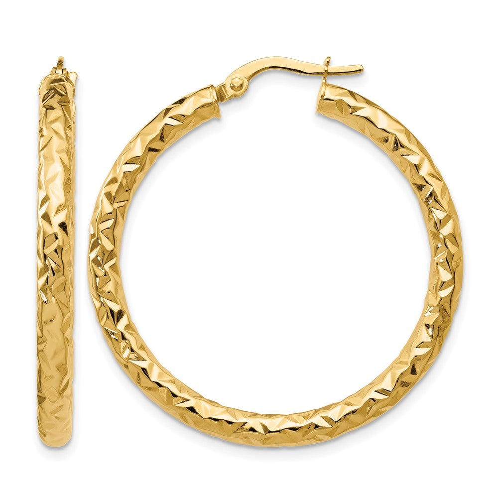 Polish/Textured Hoop Earrings