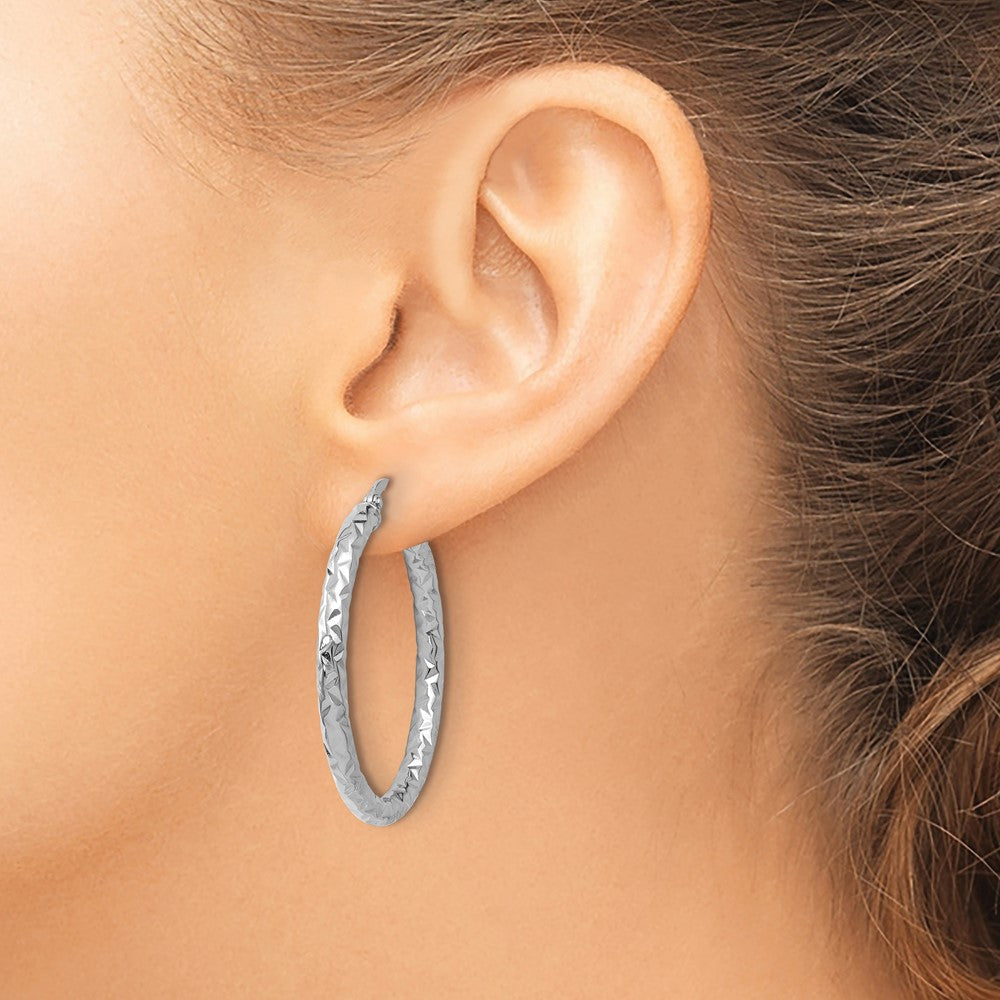 Polish/Textured Hoop Earrings
