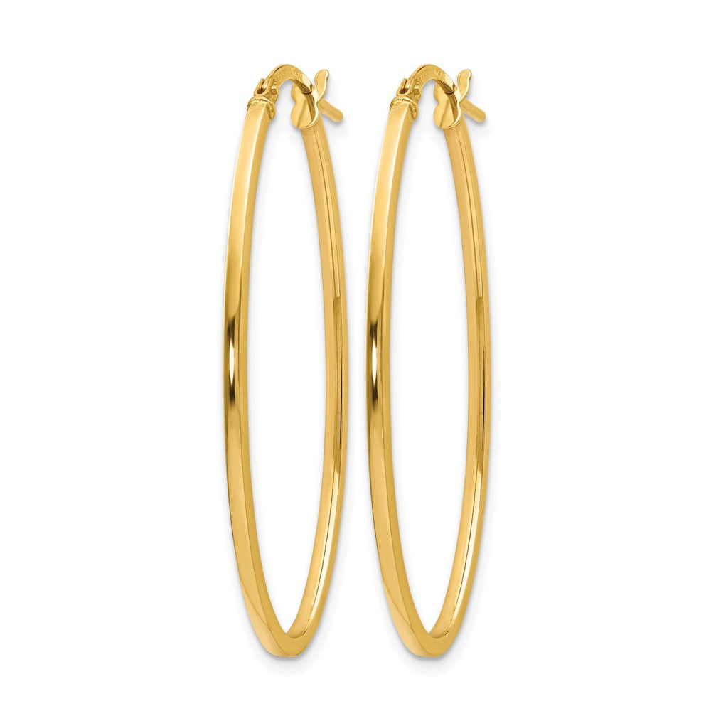 Polished Oval Hoop Earrings - 1.5mm, 1.42g