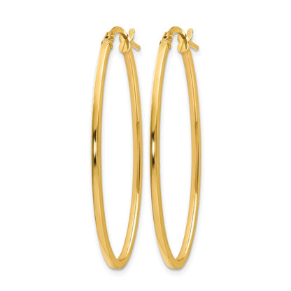 Polished Oval Hoop Earrings - 1.5mm, 1.42g