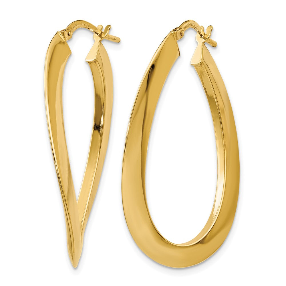 Polished Twisted Oval Hoop Earrings - 21mm
