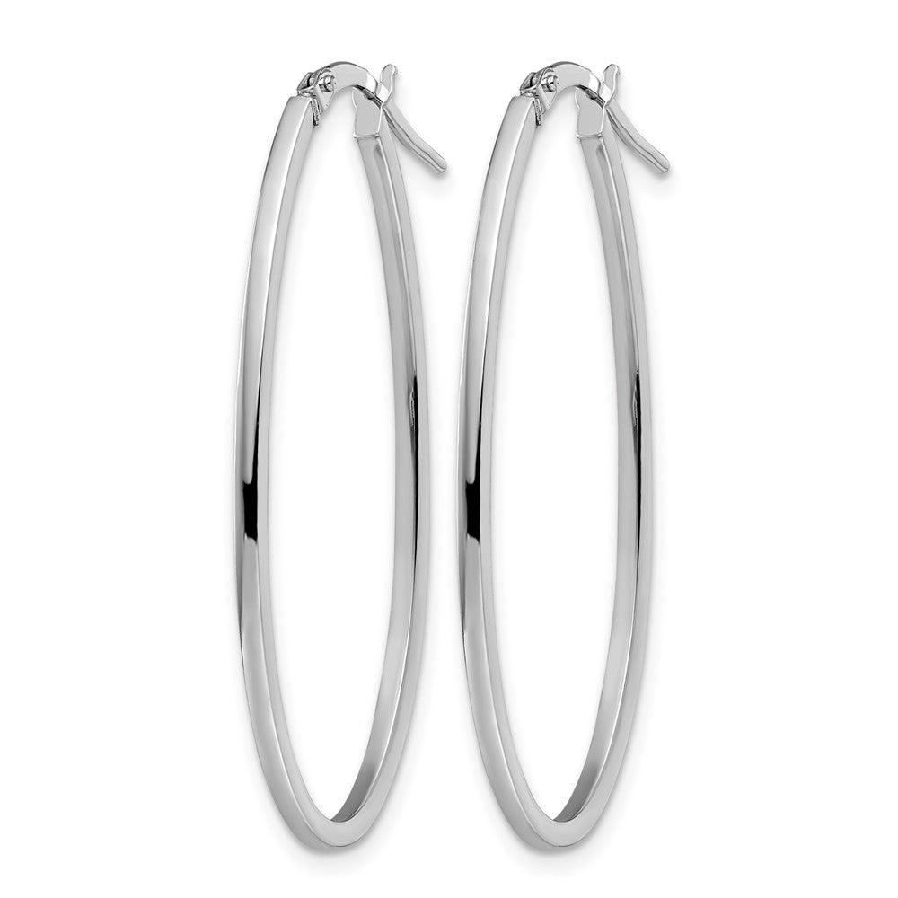 Polished Oval Hoop Earrings - 1.5mm, 1.33g