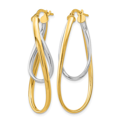 Polished Hoop Earrings - Two-Tone Gold