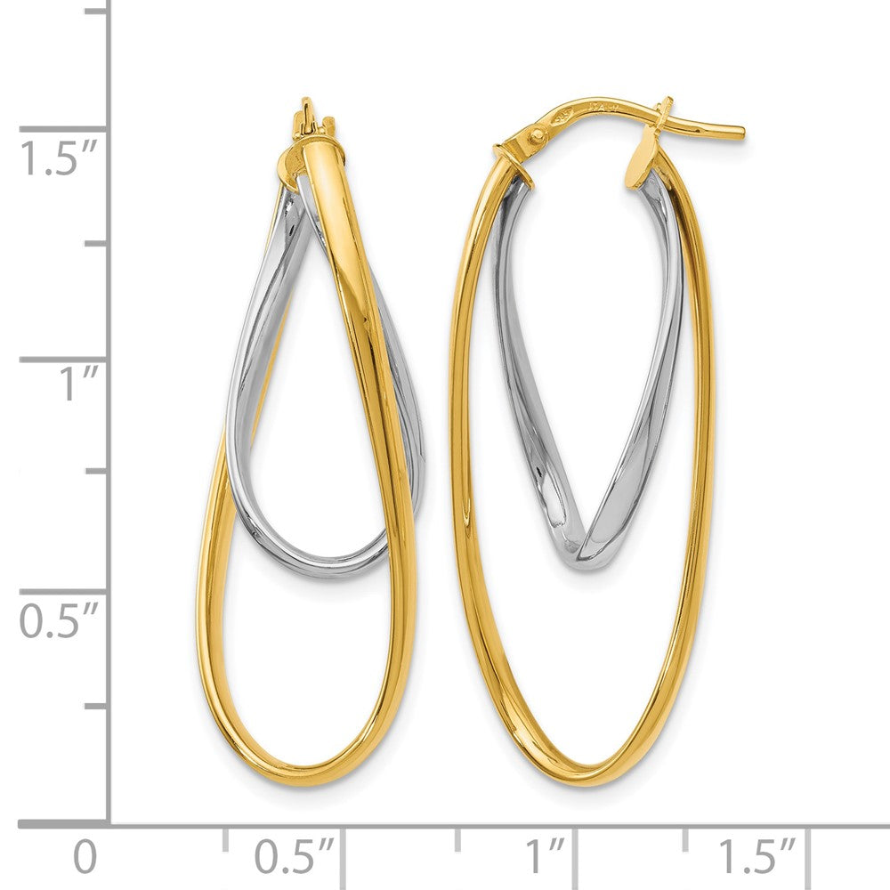 Polished Hoop Earrings - Two-Tone Gold