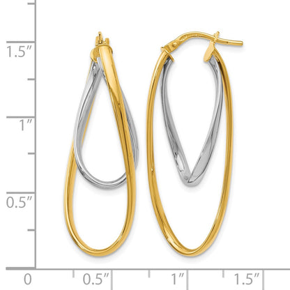 Polished Hoop Earrings - Two-Tone Gold