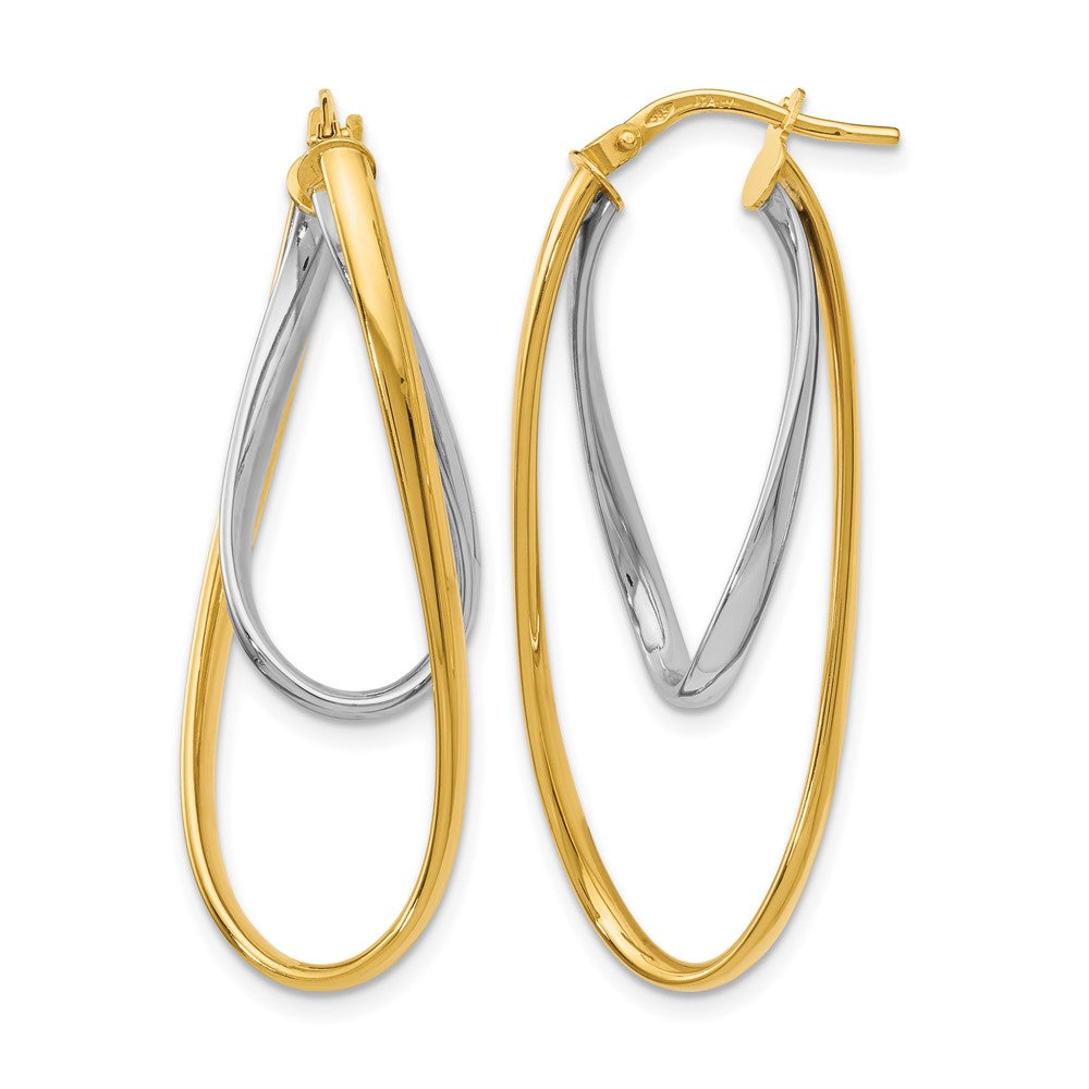 Polished Hoop Earrings - Two-Tone Gold