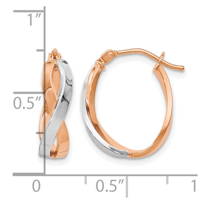 Polished Bypass Hoop Earrings - White & Rose Gold