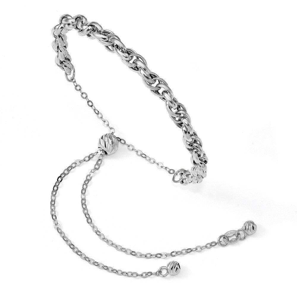 Polished Fancy Link Adj. Bracelet
