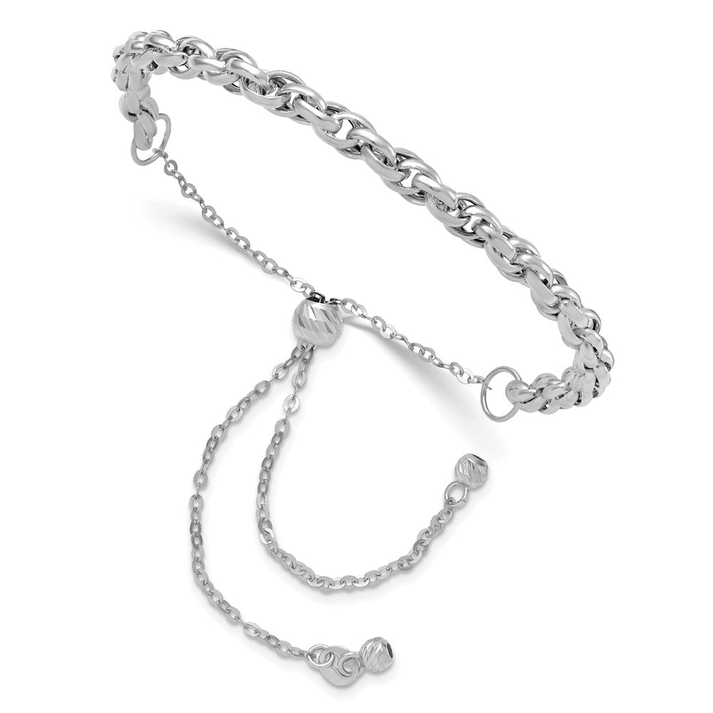 Polished Fancy Link Adj. Bracelet
