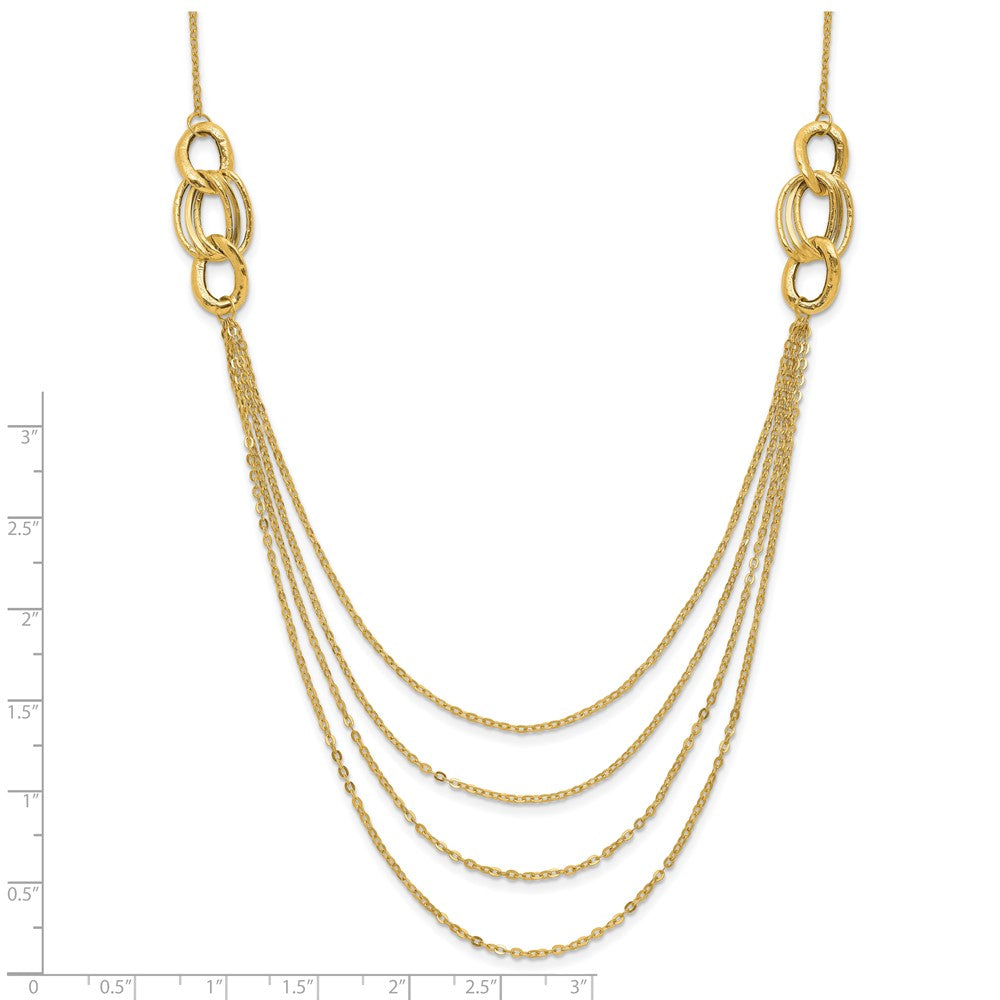 Four Layer Rope Chain Necklace 18"