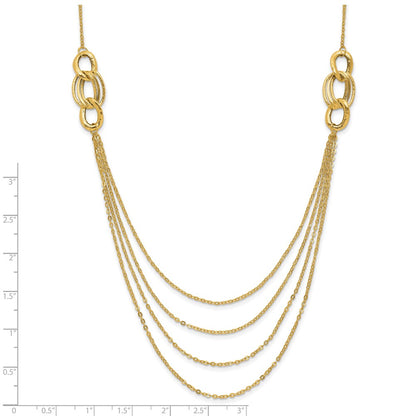 Four Layer Rope Chain Necklace 18"