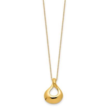 Polished Tear Drop Necklace 18"