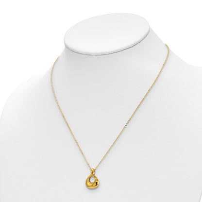 Polished Tear Drop Necklace 18"