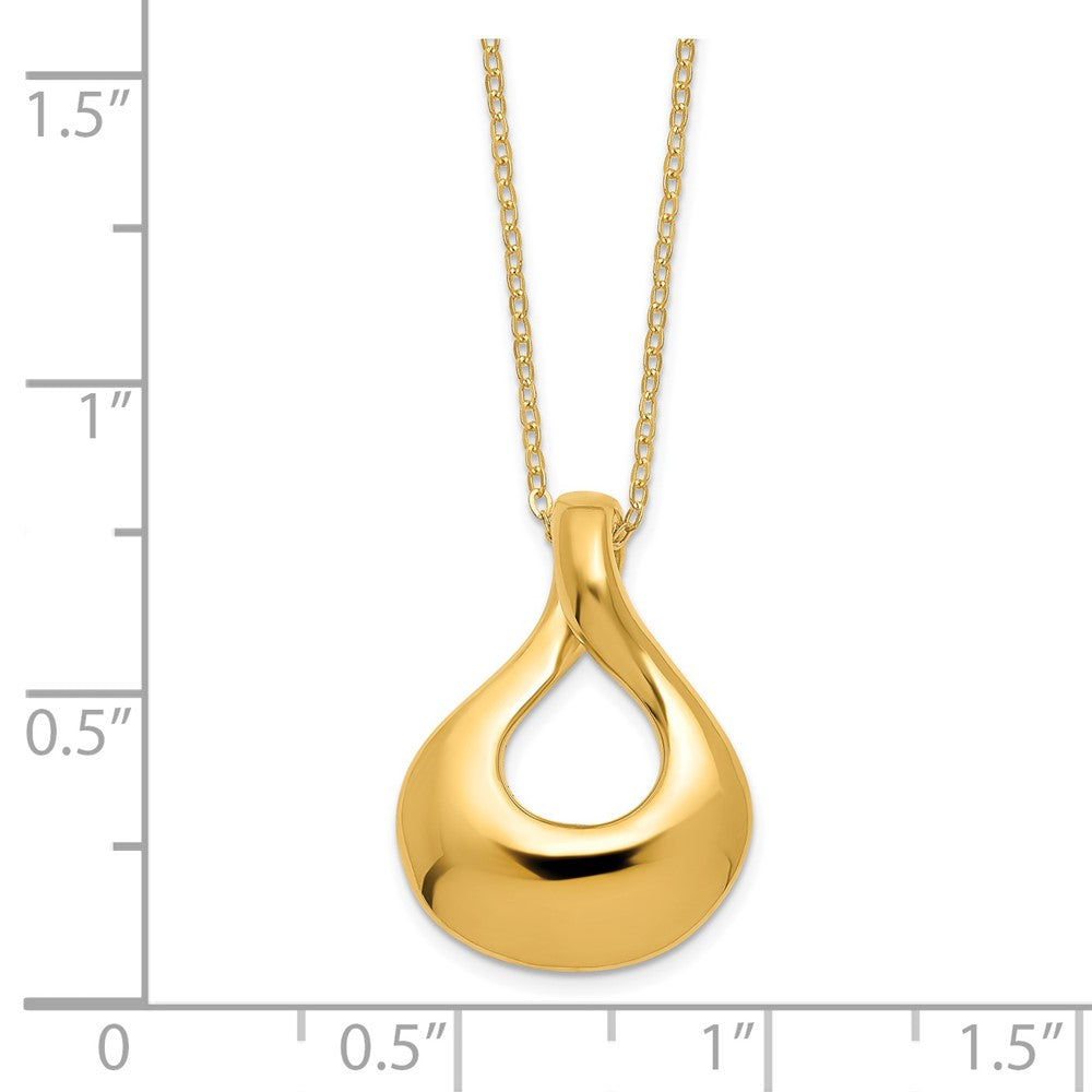 Polished Tear Drop Necklace 18"