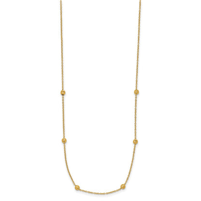 Polished D/C Beaded with 2in ext. Necklace