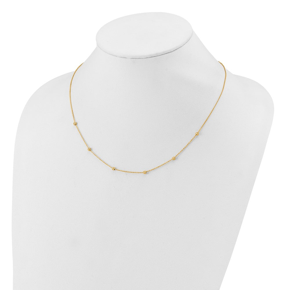 Polished D/C Beaded with 2in ext. Necklace