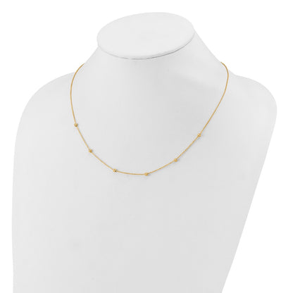 Polished D/C Beaded with 2in ext. Necklace