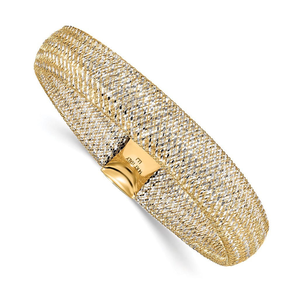 Polished Mesh Stretch Bracelet 6" - 11mm