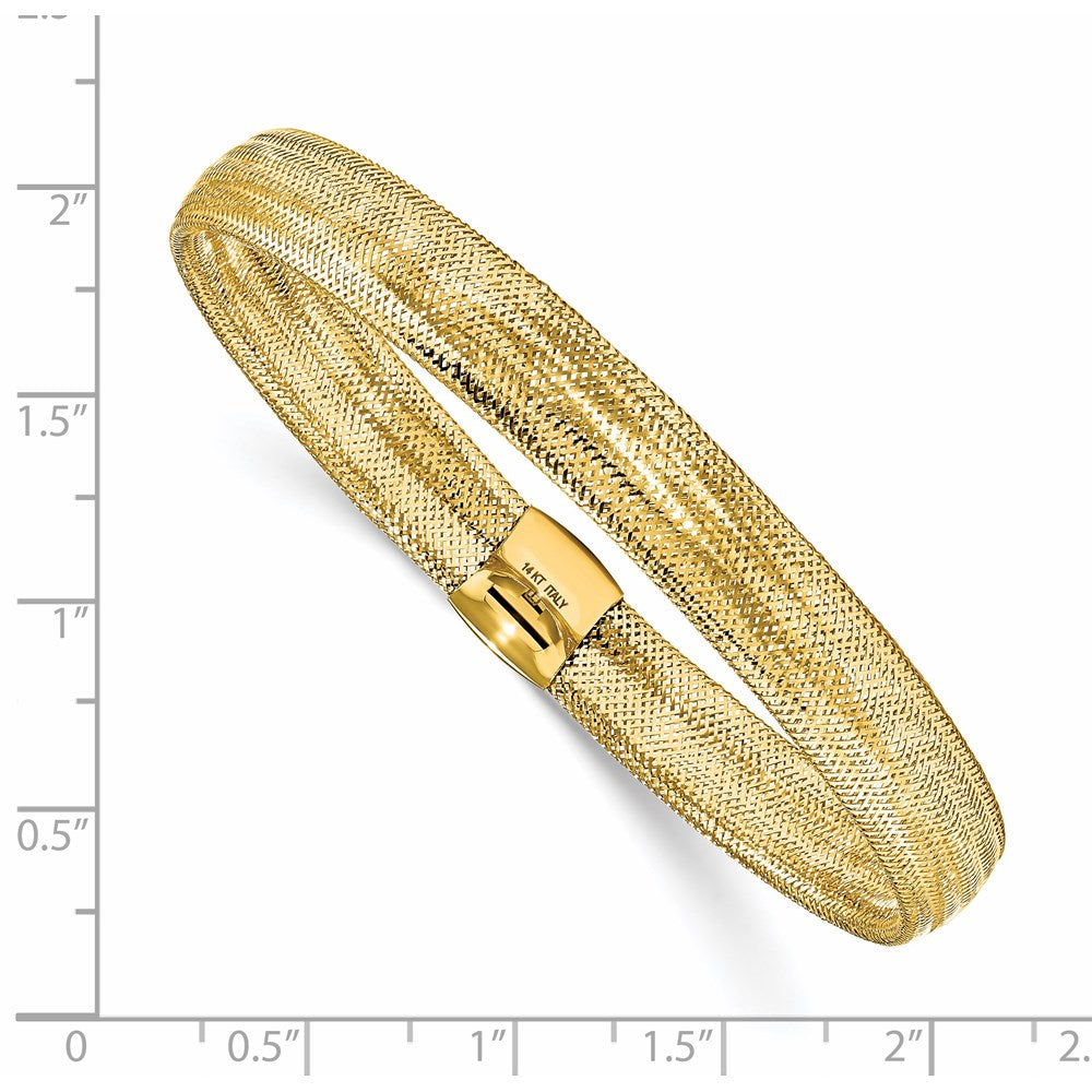 Polished Mesh Stretch Bracelet 6.5" - 8.5mm