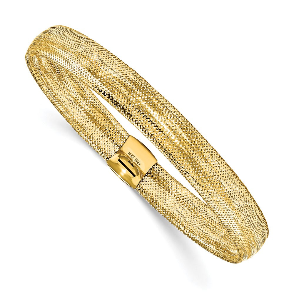 Polished Mesh Stretch Bracelet 6.5" - 8.5mm