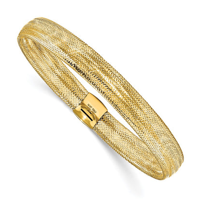 Polished Mesh Stretch Bracelet 6.5" - 8.5mm