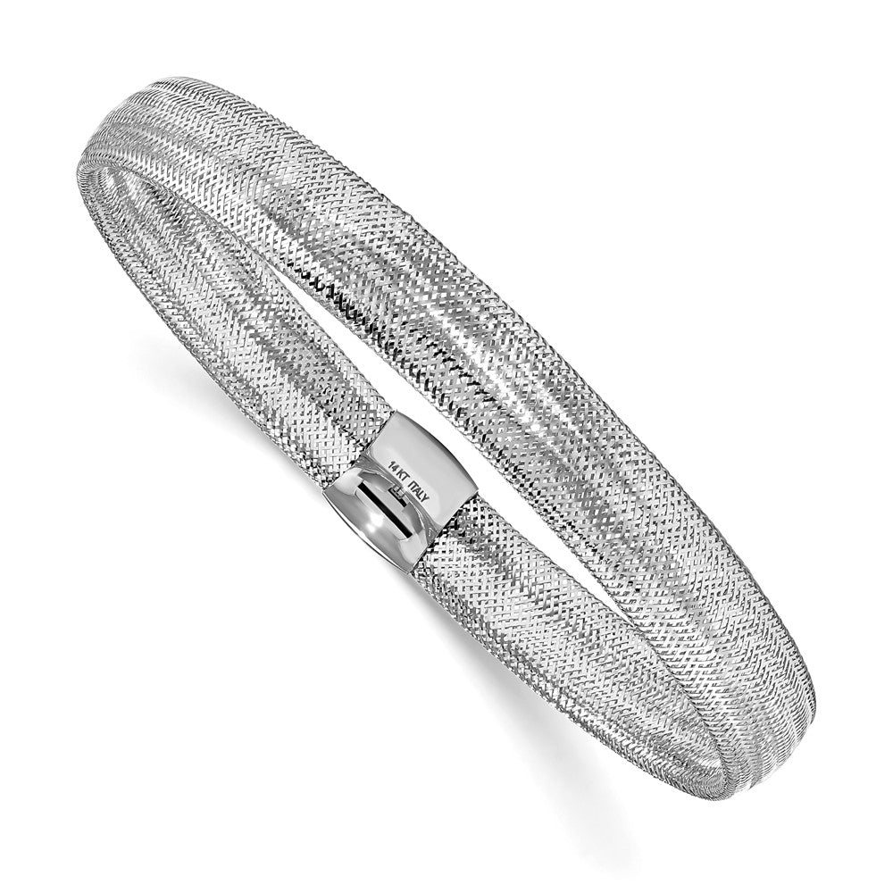 Polished Mesh Stretch Bracelet 6.5" - 8.5mm