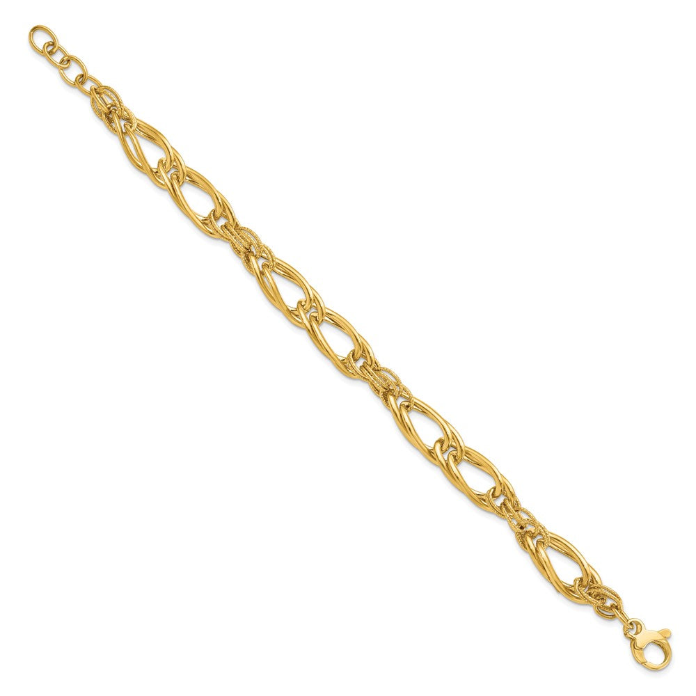 Polished Fancy Link Bracelet 8" - 9mm