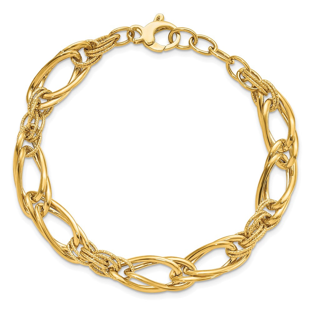 Polished Fancy Link Bracelet 8" - 9mm