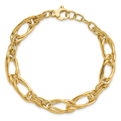 Polished Fancy Link Bracelet 8" - 9mm