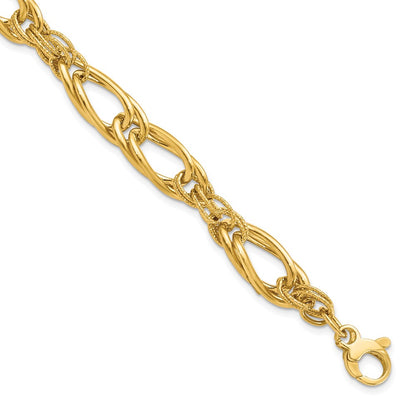 Polished Fancy Link Bracelet 8" - 9mm