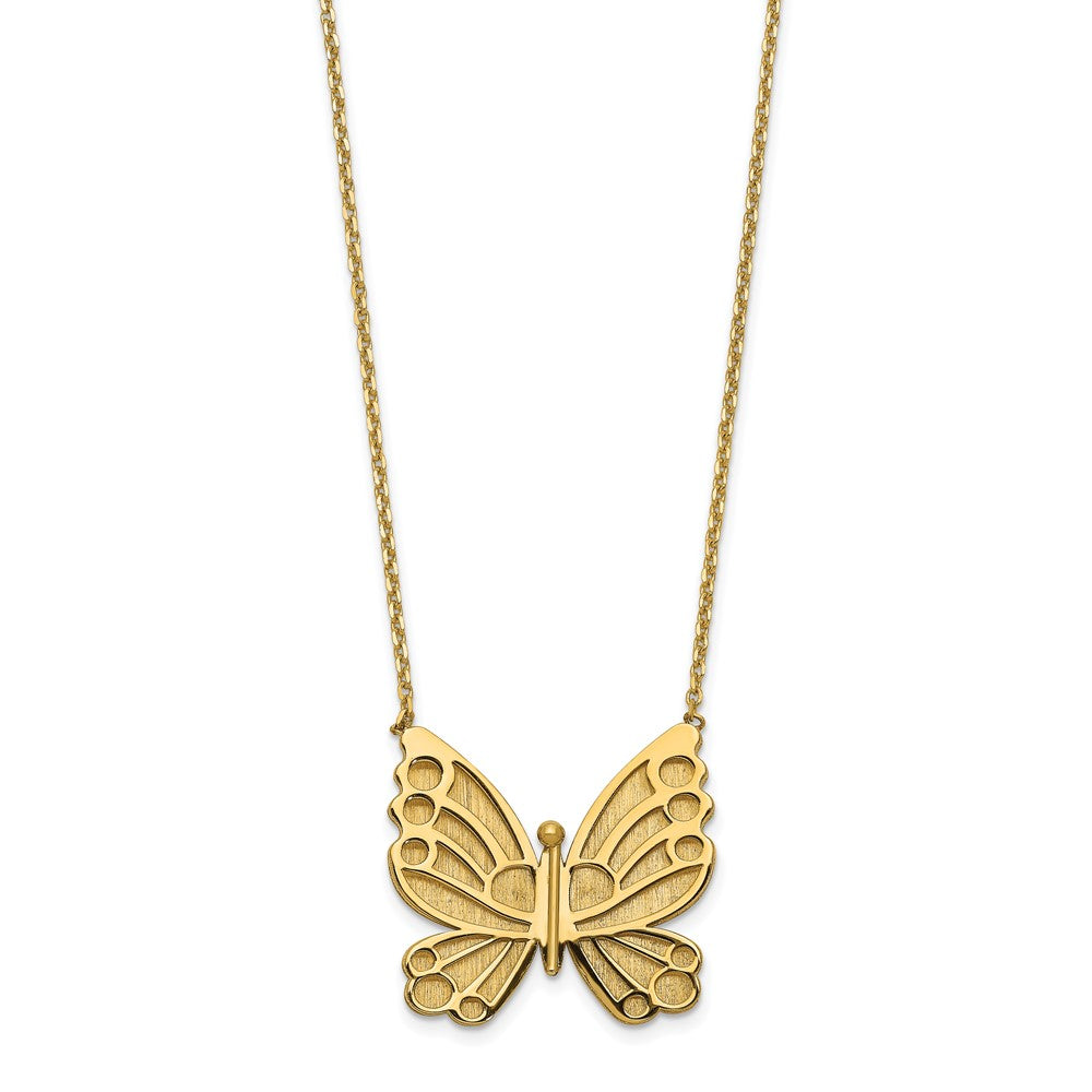 Polished and Brushed Butterfly w/ 2in ext Necklace