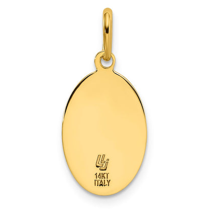 Polished and Satin Oval St. Christopher Pendant